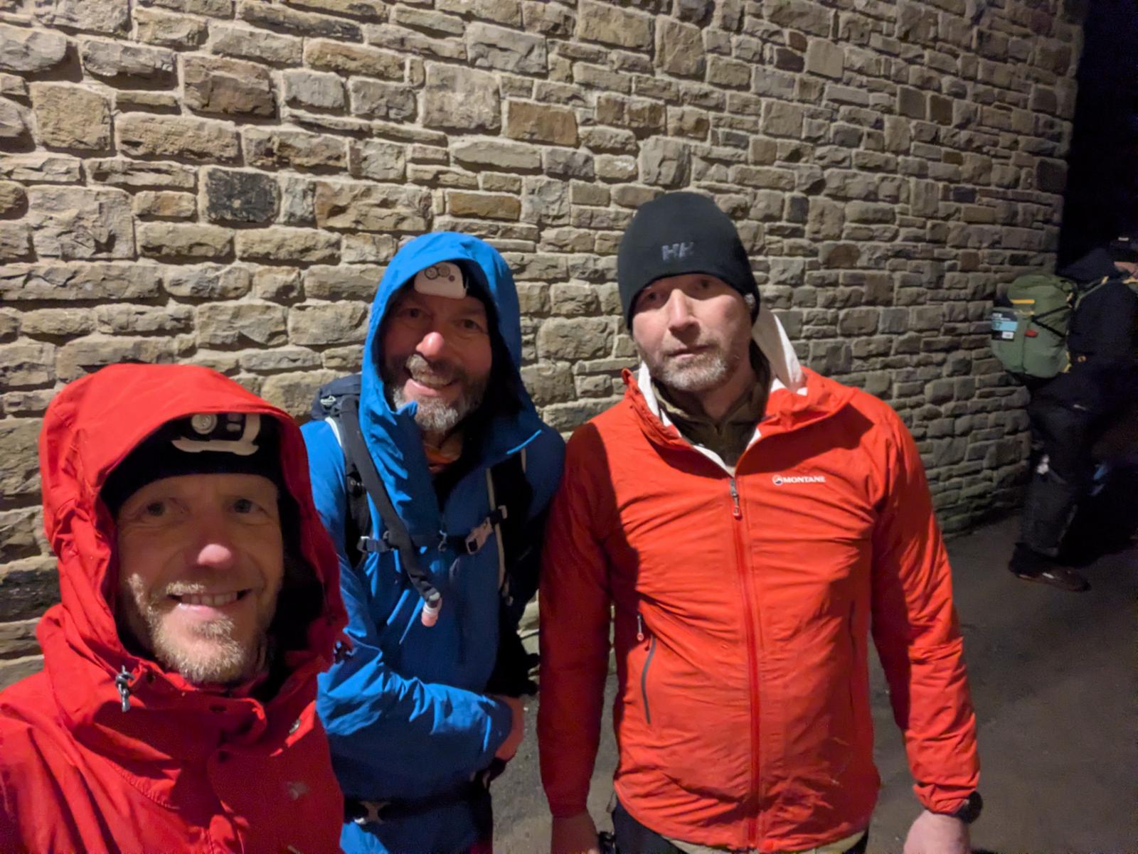 three team members completing the Spine Race
